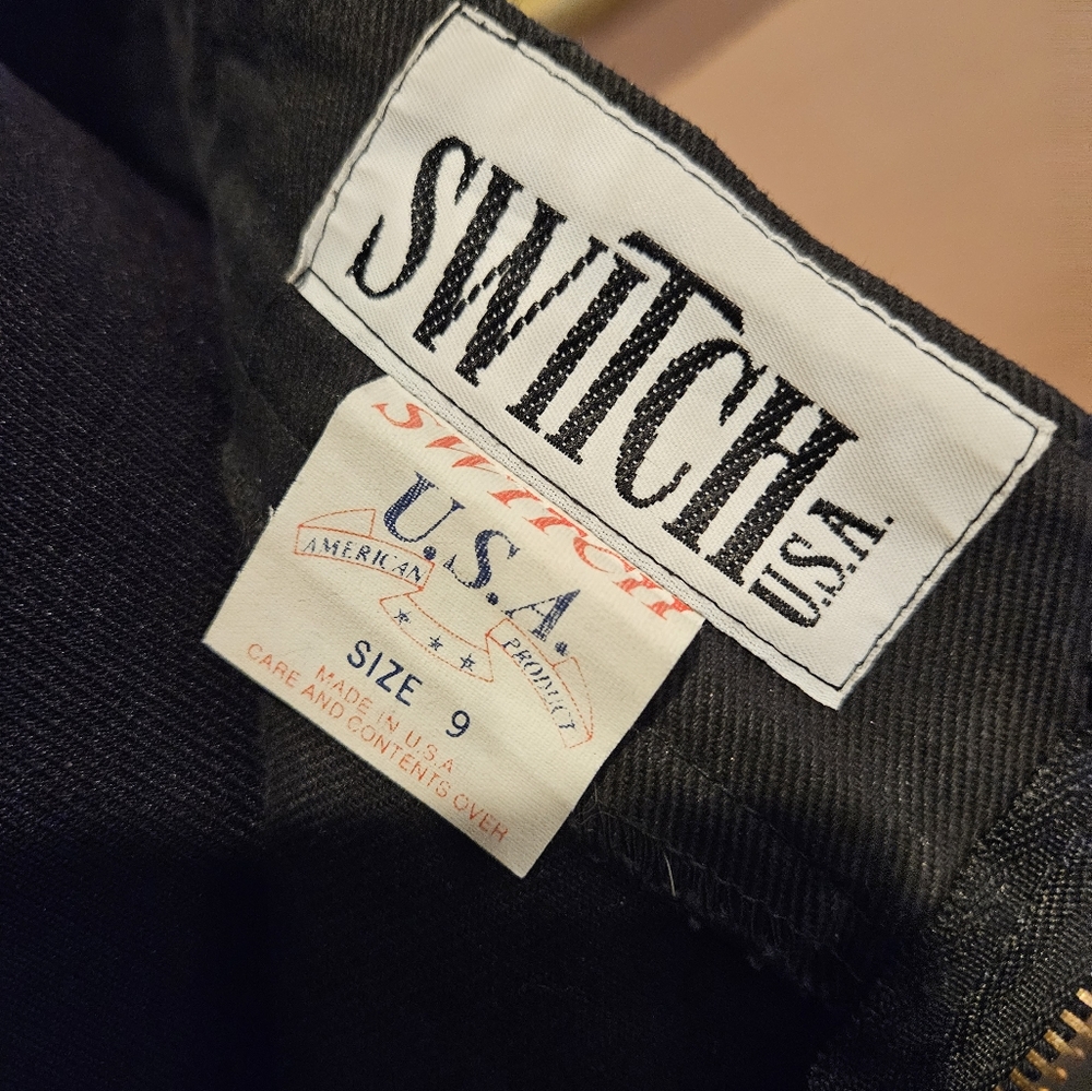 Vintage 80s Black Denim Pencil Skirt by SWITCH - Picture 8 of 14